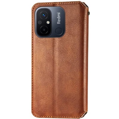 Купити Кожаный чехол книжка GETMAN Cubic (PU) для Xiaomi Redmi 12C Коричневый Купити Кожаный чехол книжка GETMAN Cubic (PU) для Xiaomi Redmi 12C Коричневый