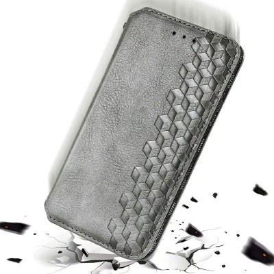 Купити Кожаный чехол книжка GETMAN Cubic (PU) для Xiaomi Redmi Note 9s / Note 9 Pro / Note 9 Pro Max Серый