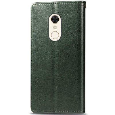 Купити Кожаный чехол книжка GETMAN Gallant (PU) для Xiaomi Redmi 5 Plus / Redmi Note 5 (Single Camera) Зеленый