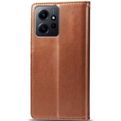 Купити Кожаный чехол книжка GETMAN Gallant (PU) для Xiaomi Redmi Note 12 4G Коричневый