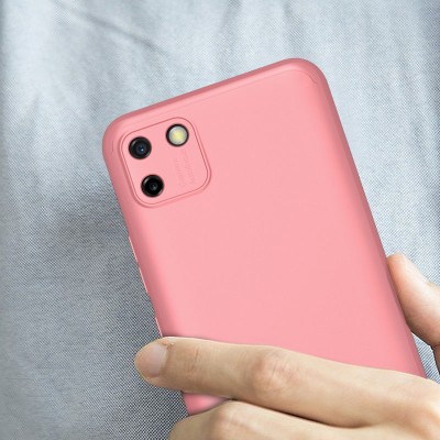 Пластиковая накладка GKK LikGus 360 градусов (opp) для Realme C11 (2020) Розовый / Rose Gold - 3