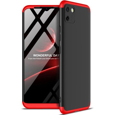 Пластиковая накладка GKK LikGus 360 градусов (opp) для Realme C11 (2020) Черный / Красный - 0