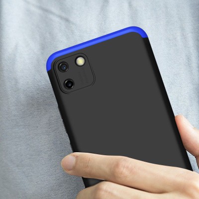 Пластиковая накладка GKK LikGus 360 градусов (opp) для Realme C11 (2020) Черный / Синий - 5