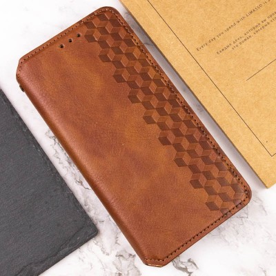 Купити Кожаный чехол книжка GETMAN Cubic (PU) для Samsung Galaxy A24 4G Коричневый