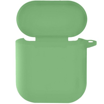 Силиконовый футляр New с карабином для наушников Airpods 1/2 Мятный / Mint - 0
