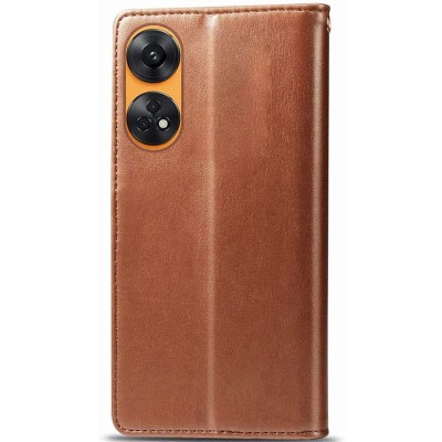 Купити Кожаный чехол книжка GETMAN Gallant (PU) для Oppo Reno 8 T 4G Коричневый