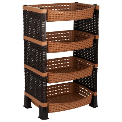 Етажерка VIOLET HOUSE 0761 Роттанг Эко CREAM 4-х ярусна д/овочей (0761 Роттанг Эко CREAM 4-х ярусная д/овощей)