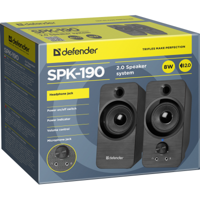 Комп.Акустика DEFENDER (65190)2.0 SPK 190 USB 8W чорний