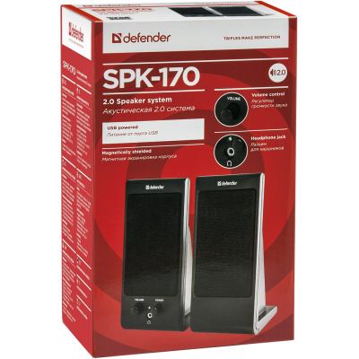 Комп.Акустика DEFENDER 2.0 SPK-165/SPK-170 4W USB чорний