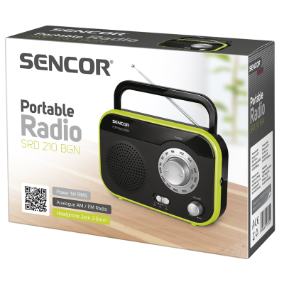 Радіоприймач SENCOR SRD 210 Чорний/Зелений