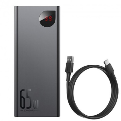 Портативна батарея Baseus 20000mAh 22.5W Adaman Metal Digital Display (QC3.0 PD3.0) (PPAD000101) Black