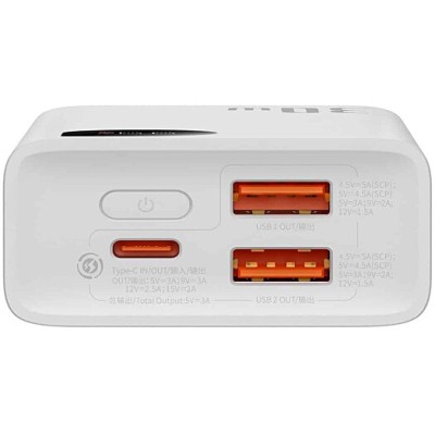 Портативна батарея Baseus 20000mAh 30W Adaman 2 (PPAD050002) White Портативна батарея Baseus 20000mAh 30W Adaman 2 (PPAD050002) White
