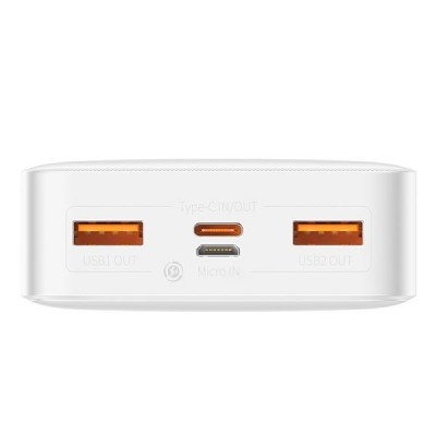 Портативна батарея Baseus 30000mAh 20W Bipow Digital Display (PPDML-N02) White Портативна батарея Baseus 30000mAh 20W Bipow Digital Display (PPDML-N02) White