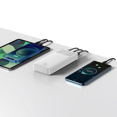 Портативна батарея Baseus 30000mAh 20W Bipow Digital Display (PPDML-N02) White Портативна батарея Baseus 30000mAh 20W Bipow Digital Display (PPDML-N02) White