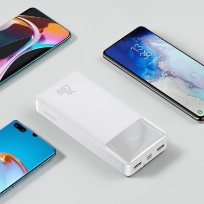 Портативна батарея Baseus 30000mAh 20W Bipow Digital Display (PPDML-N02) White Портативна батарея Baseus 30000mAh 20W Bipow Digital Display (PPDML-N02) White