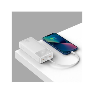 Портативна батарея Baseus 30000mAh 20W Display (PPBD050402) White