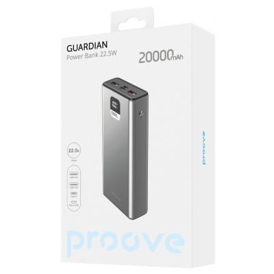 Портативна батарея Proove 20000mAh 22.5W Guardian (PBG222210004) Metal Gray