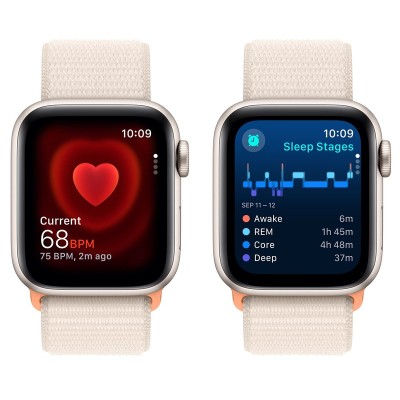 Смарт-годинник Apple Watch SE2 2023 40mm GPS Starlight Aluminum Case With Starlight Sport Loop MR9W3
