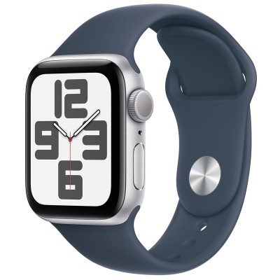 Смарт-годинник Apple Watch SE2 GPS 40mm Silver Aluminum Case With Storm Blue Sport Band M/L MRE23
