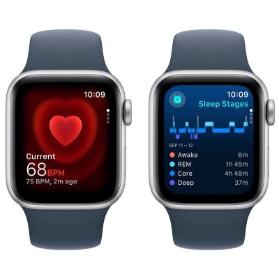 Смарт-годинник Apple Watch SE2 GPS 40mm Silver Aluminum Case With Storm Blue Sport Band M/L MRE23