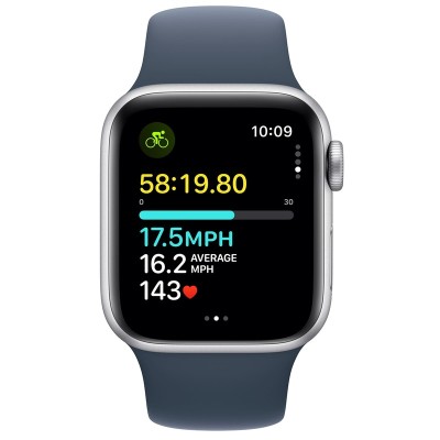 Смарт-годинник Apple Watch SE2 GPS 40mm Silver Aluminum Case With Storm Blue Sport Band M/L MRE23