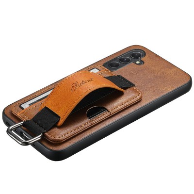 Шкіряний чохол Wallet case and straps для Samsung Galaxy A14 4G/5G Коричневий / Brown