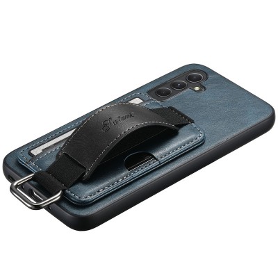 Шкіряний чохол Wallet case and straps для Samsung Galaxy A14 4G/5G Синій / Blue