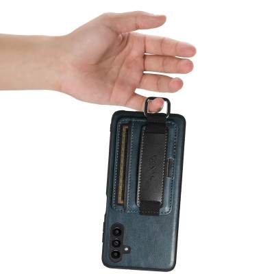 Шкіряний чохол Wallet case and straps для Samsung Galaxy A14 4G/5G Синій / Blue