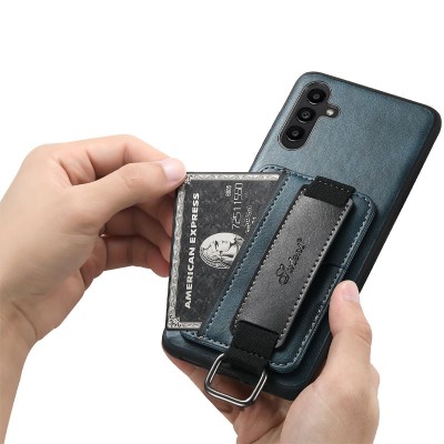 Шкіряний чохол Wallet case and straps для Samsung Galaxy A14 4G/5G Синій / Blue