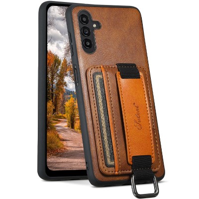 Шкіряний чохол Wallet case and straps для Samsung Galaxy S24+ Коричневий / Brown