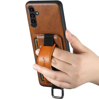 Шкіряний чохол Wallet case and straps для Samsung Galaxy S24+ Коричневий / Brown