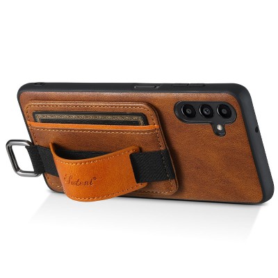 Шкіряний чохол Wallet case and straps для Samsung Galaxy S24+ Коричневий / Brown