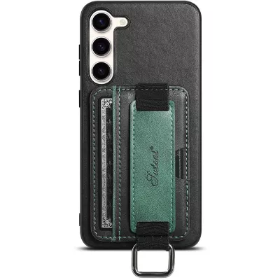 Шкіряний чохол Wallet case and straps для Samsung Galaxy S24+ Чорний / Black