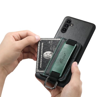 Шкіряний чохол Wallet case and straps для Samsung Galaxy S24+ Чорний / Black