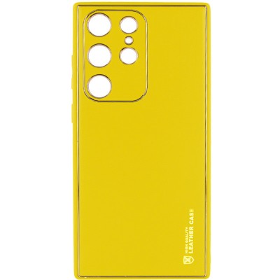 Шкіряний чохол Xshield для Samsung Galaxy S24 Ultra Жовтий / Yellow