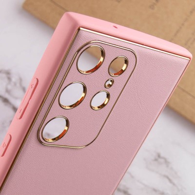 Шкіряний чохол Xshield для Samsung Galaxy S24 Ultra Рожевий / Pink