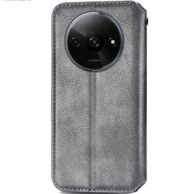 Шкіряний чохол книжка GETMAN Cubic (PU) для Xiaomi Redmi A3 Сірий