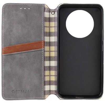 Шкіряний чохол книжка GETMAN Cubic (PU) для Xiaomi Redmi A3 Сірий
