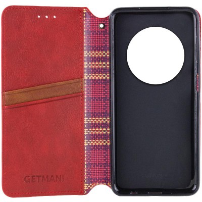 Шкіряний чохол книжка GETMAN Cubic (PU) для Xiaomi Redmi A3 Червоний
