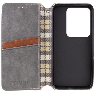 Шкіряний чохол книжка GETMAN Cubic (PU) для Xiaomi Redmi Note 13 4G Сірий
