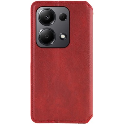 Шкіряний чохол книжка GETMAN Cubic (PU) для Xiaomi Redmi Note 13 4G Червоний
