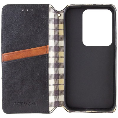Шкіряний чохол книжка GETMAN Cubic (PU) для Xiaomi Redmi Note 13 4G Чорний