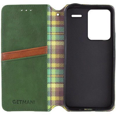 Шкіряний чохол книжка GETMAN Cubic (PU) для Xiaomi Redmi Note 13 Pro+ Зелений Шкіряний чохол книжка GETMAN Cubic (PU) для Xiaomi Redmi Note 13 Pro+ Зелений