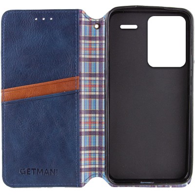 Шкіряний чохол книжка GETMAN Cubic (PU) для Xiaomi Redmi Note 13 Pro+ Синій