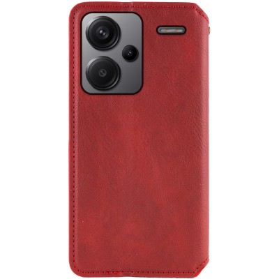 Шкіряний чохол книжка GETMAN Cubic (PU) для Xiaomi Redmi Note 13 Pro+ Червоний