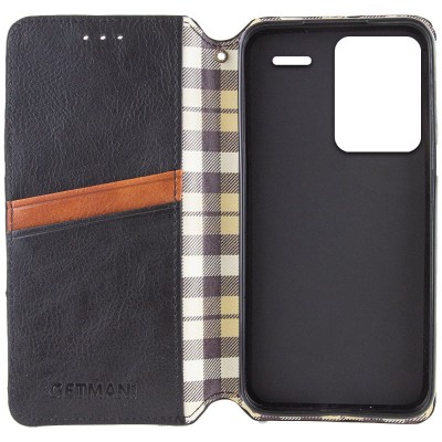 Шкіряний чохол книжка GETMAN Cubic (PU) для Xiaomi Redmi Note 13 Pro+ Чорний