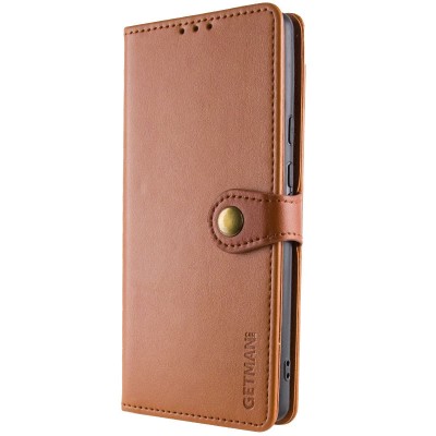 Шкіряний чохол книжка GETMAN Gallant (PU) для Xiaomi Redmi Note 13 4G Коричневий