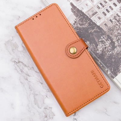 Шкіряний чохол книжка GETMAN Gallant (PU) для Xiaomi Redmi Note 13 4G Коричневий