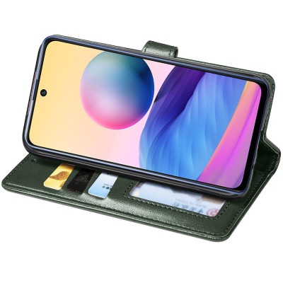 Шкіряний чохол книжка GETMAN Gallant (PU) для Xiaomi Redmi Note 13 Pro 4G / Poco M6 Pro 4G Зелений