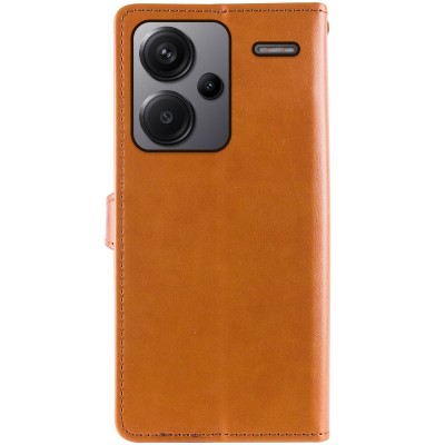 Шкіряний чохол книжка GETMAN Gallant (PU) для Xiaomi Redmi Note 13 Pro+ Коричневий